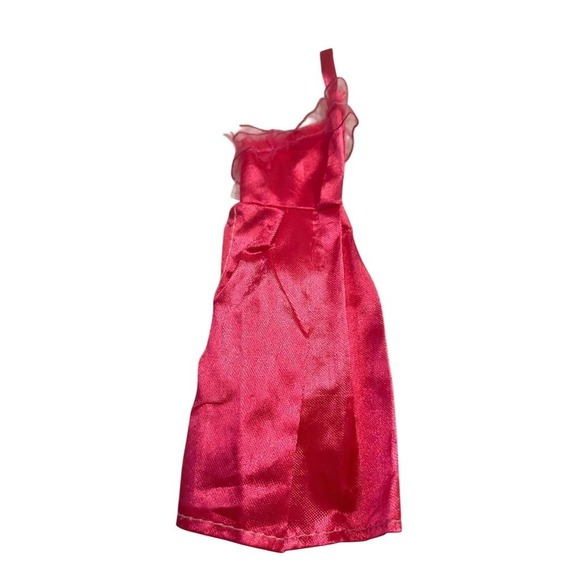 Barbie Doll Fashion Dress Red Satin Gown Special Occasion Outfit - Picture 1 of 4